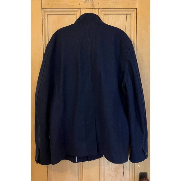 Banana Republic Mens Vintage Y2K Navy Military Peacoat Jacket Large Blue FA EXC - Picture 10 of 12